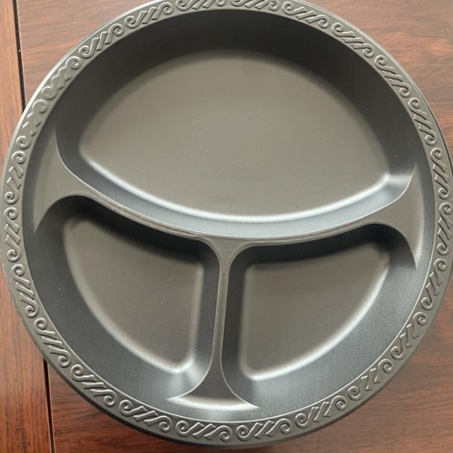 10 in PP 3-Compartment Round Plate